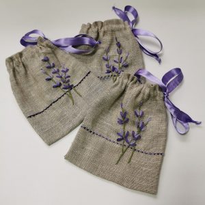 Мяшэчак льняны з ручной вышыўкай