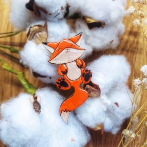 Брошка драўляная "Ліс"