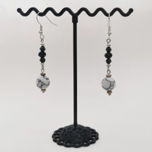 Завушніцы з натуральнымі камянямі (кахалонг)