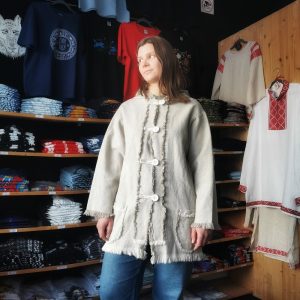 Куртка (лён, рагожка) з ручным роспісам