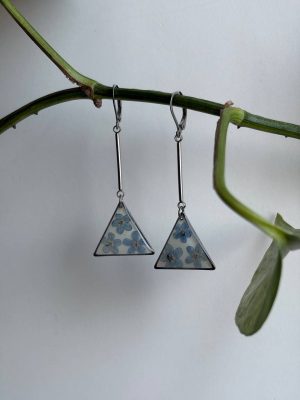 Завушніцы з сапраўднымі кветкамі (незабудка)