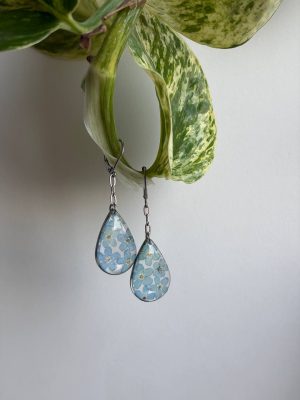 Завушніцы з сапраўднымі кветкамі (незабудка)